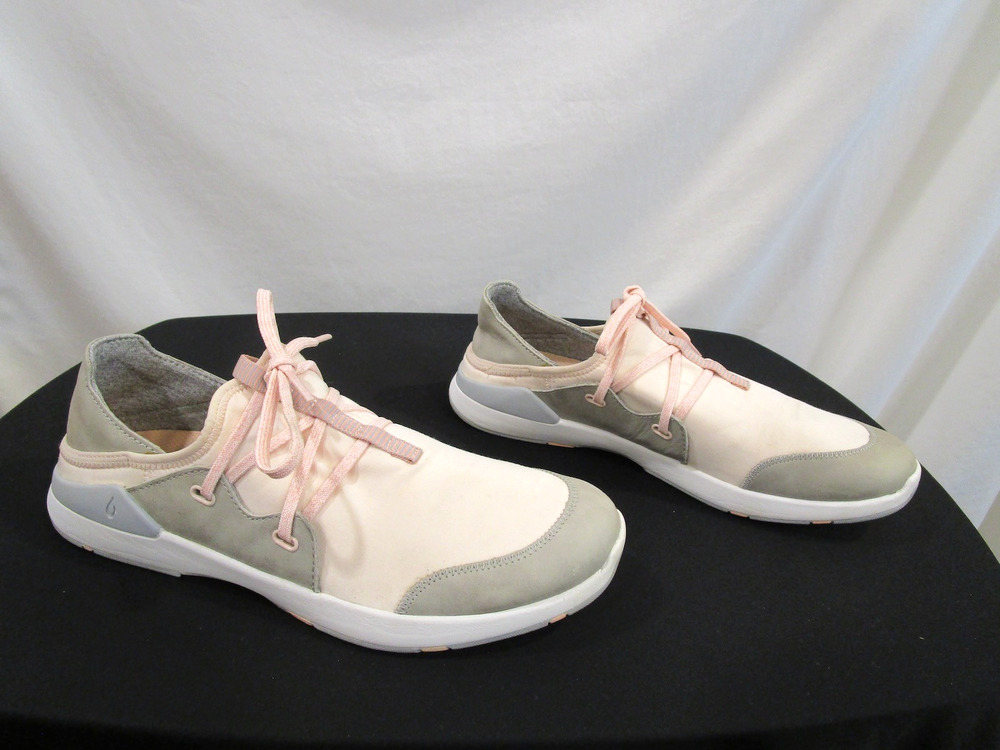 OluKai Miki Li Pink Gray Comfort Slip On Walking Sneakers Women Sz 10